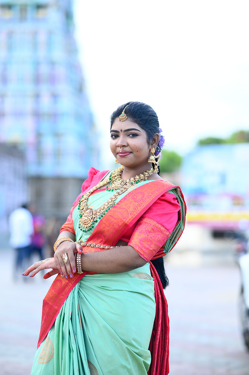 Full bridal saree draping and styling